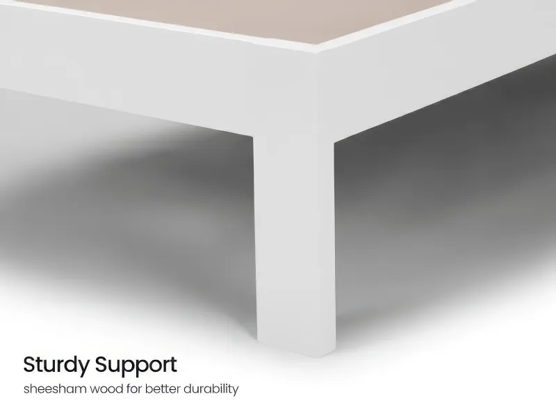 Alexa Solid Wood Single Bed in White Finish